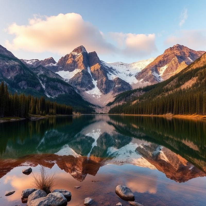 Colorado Rockies reflected in an alpine lake